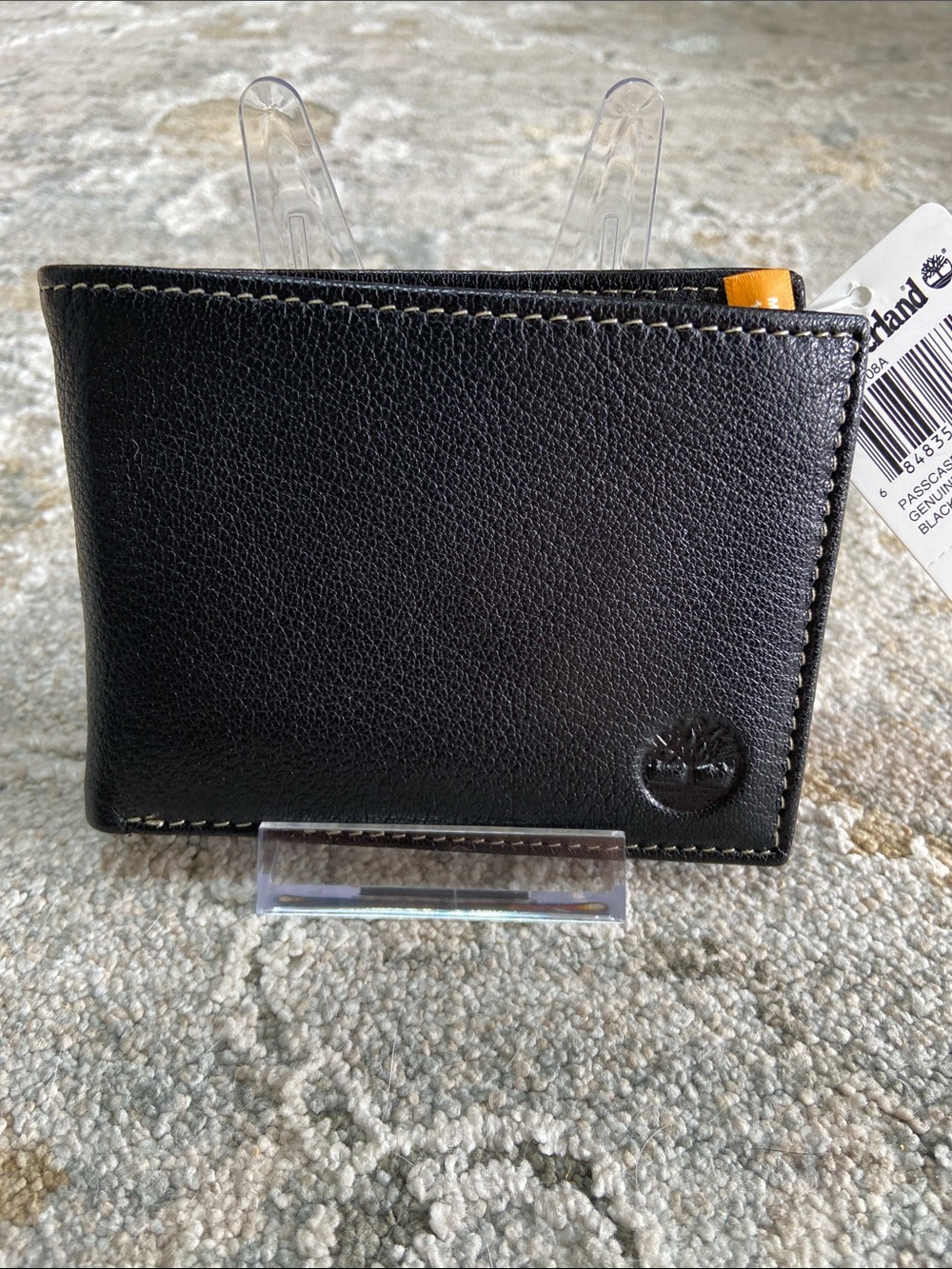 Timberland Black Leather Passcase Bi-Fold Wallet